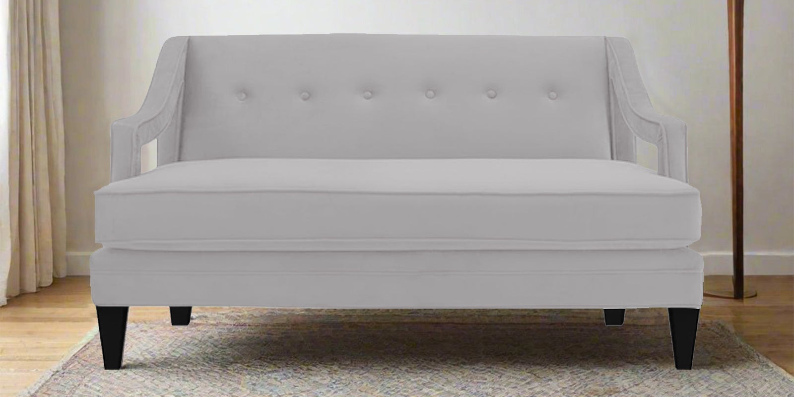 Daffy Velvet 2 Seater Sofa In Concrete Grey Colour - Febonic Living