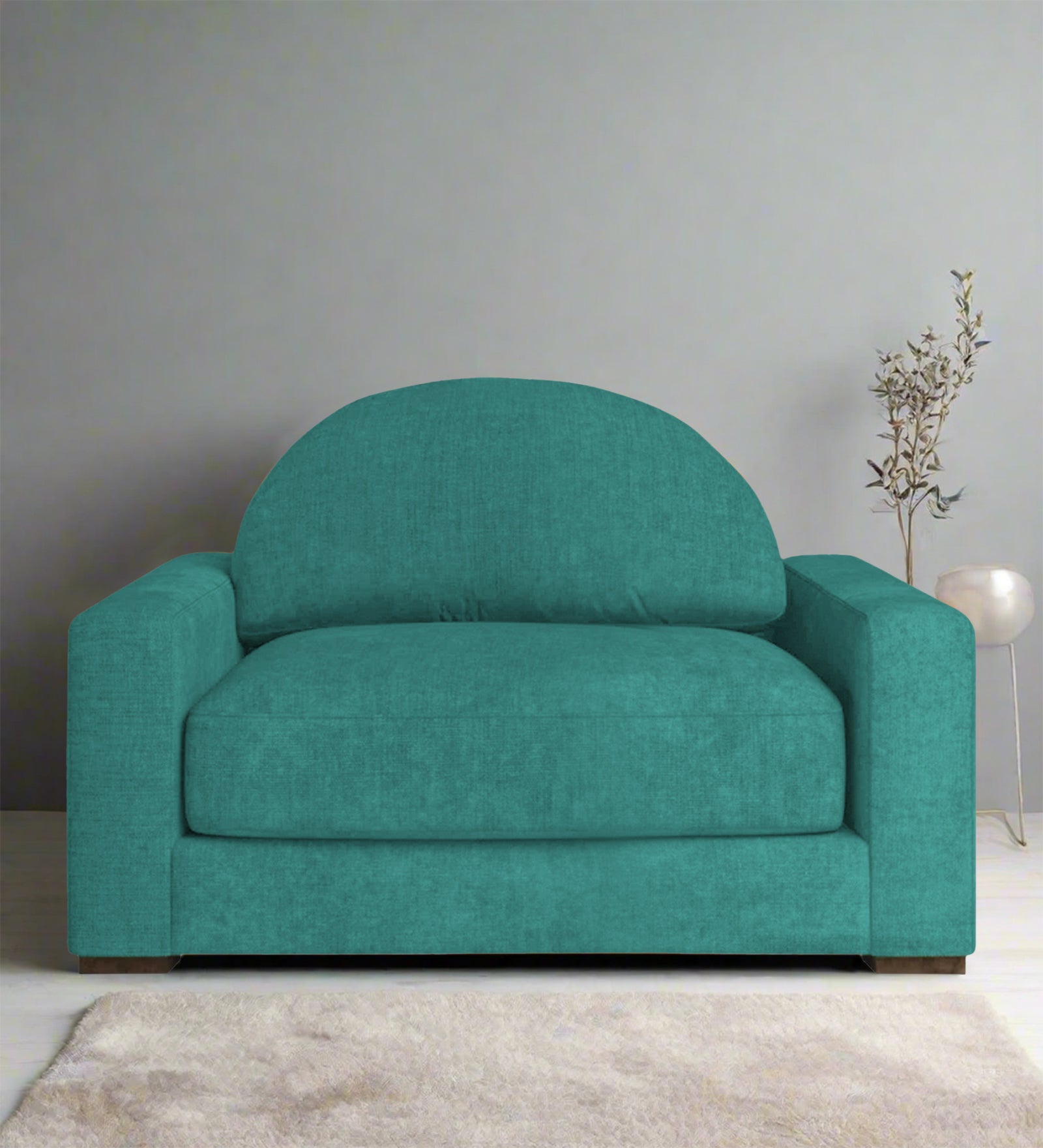 Dara Fabric 1 Seater Sofa In Sea Green Colour - Febonic Living