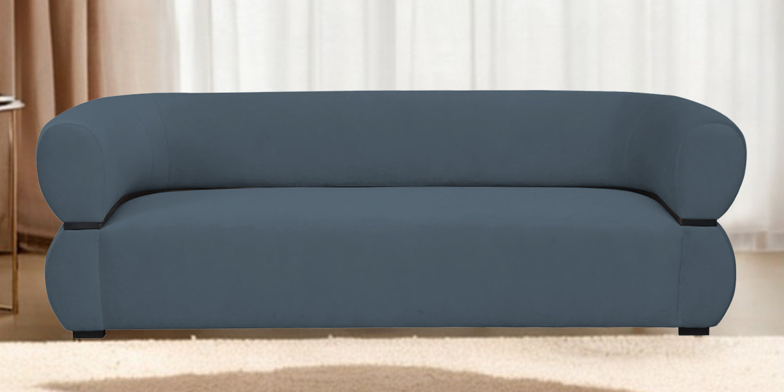 Kula Velvet 3 Seater Sofa In Oxford Blue Colour - Febonic Living
