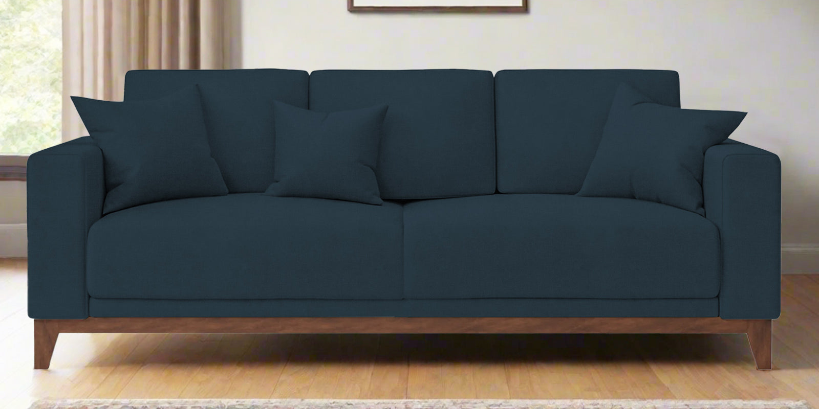 Luca Fabric 3 Seater Sofa In Cool Blue Colour - Febonic Living