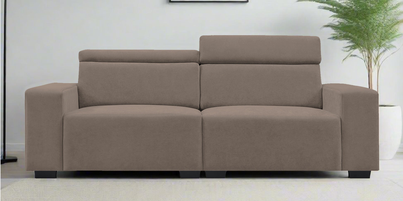 Hiro Fabric 2 Seater Sofa In Rock Beige Colour - Febonic Living