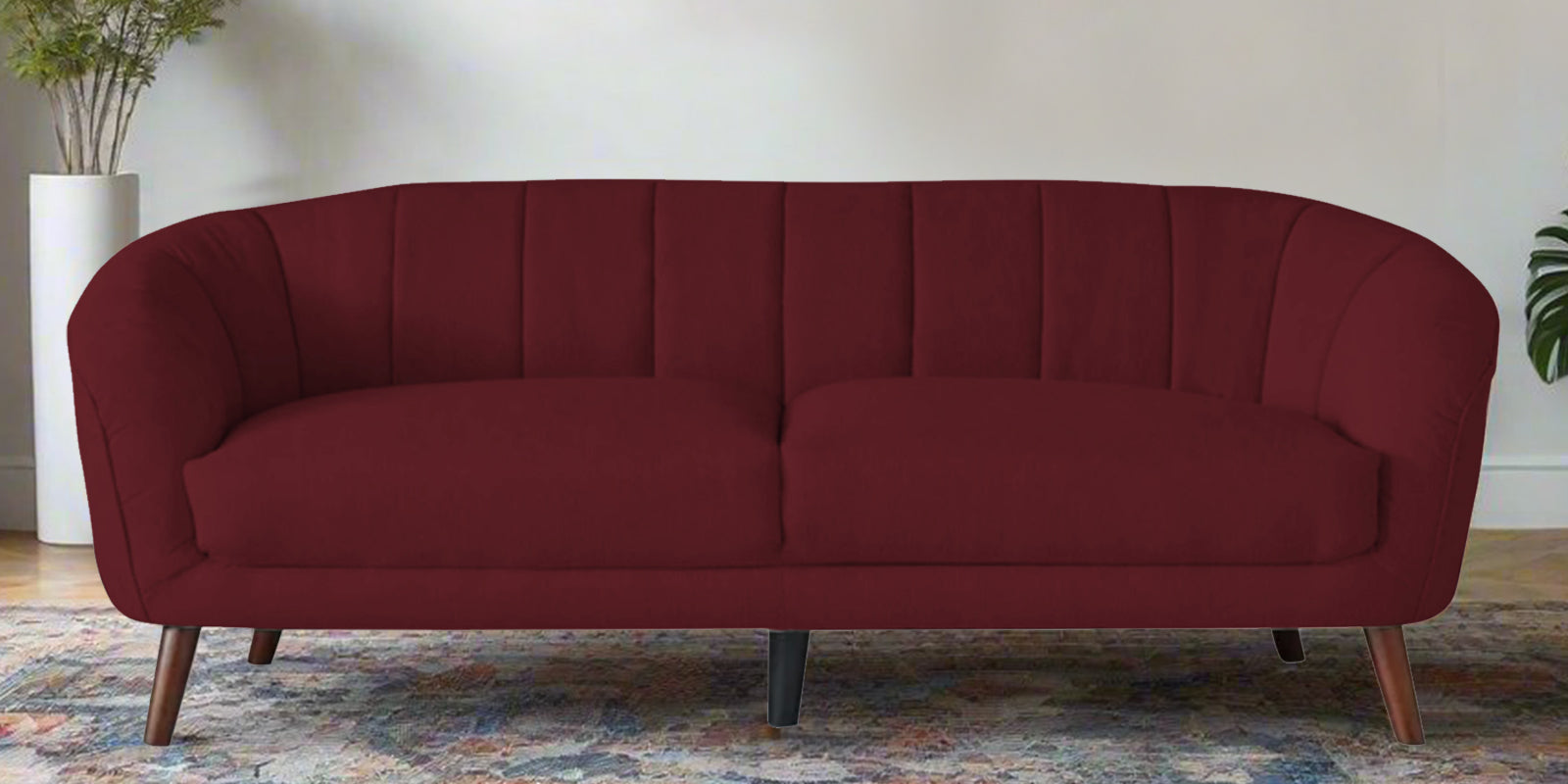 Benjamin Fabric 3 Seater Sofa In Blood Maroon Colour - Febonic Living