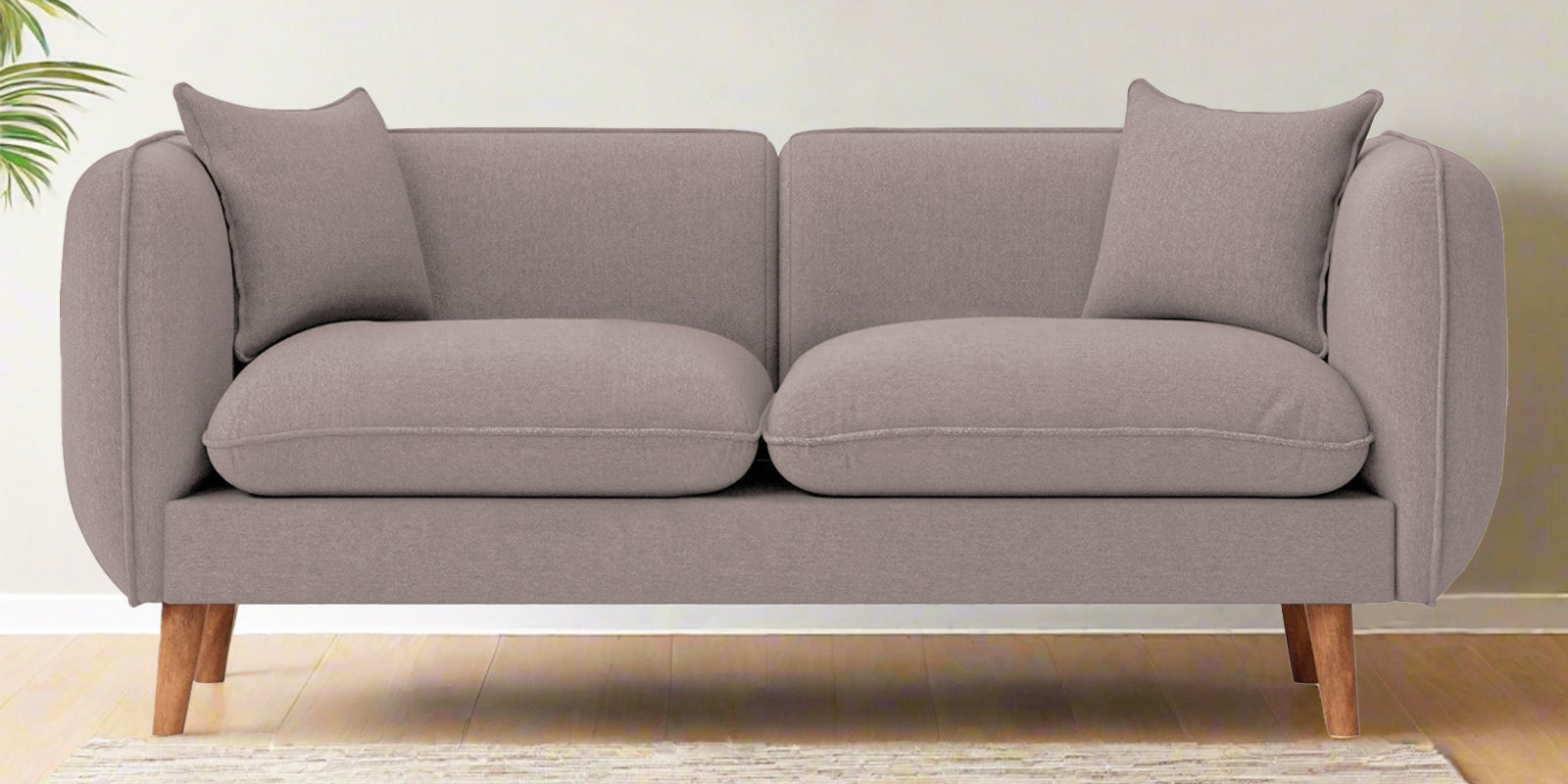 Reva Fabric 2 Seater Sofa In Almond Beige Colour