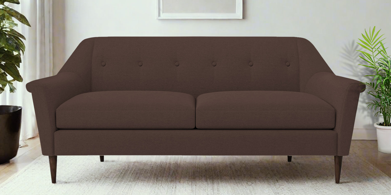 Homer Fabric 3 Seater Sofa In Caramel Brown Colour - Febonic Living