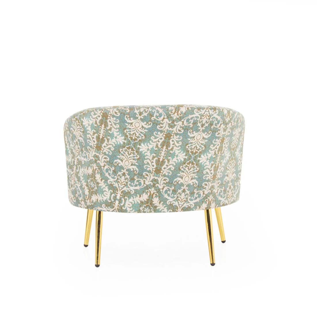 Nova Printed Velvet Arm Chair In Barmunda Aqua Colour - Febonic Living