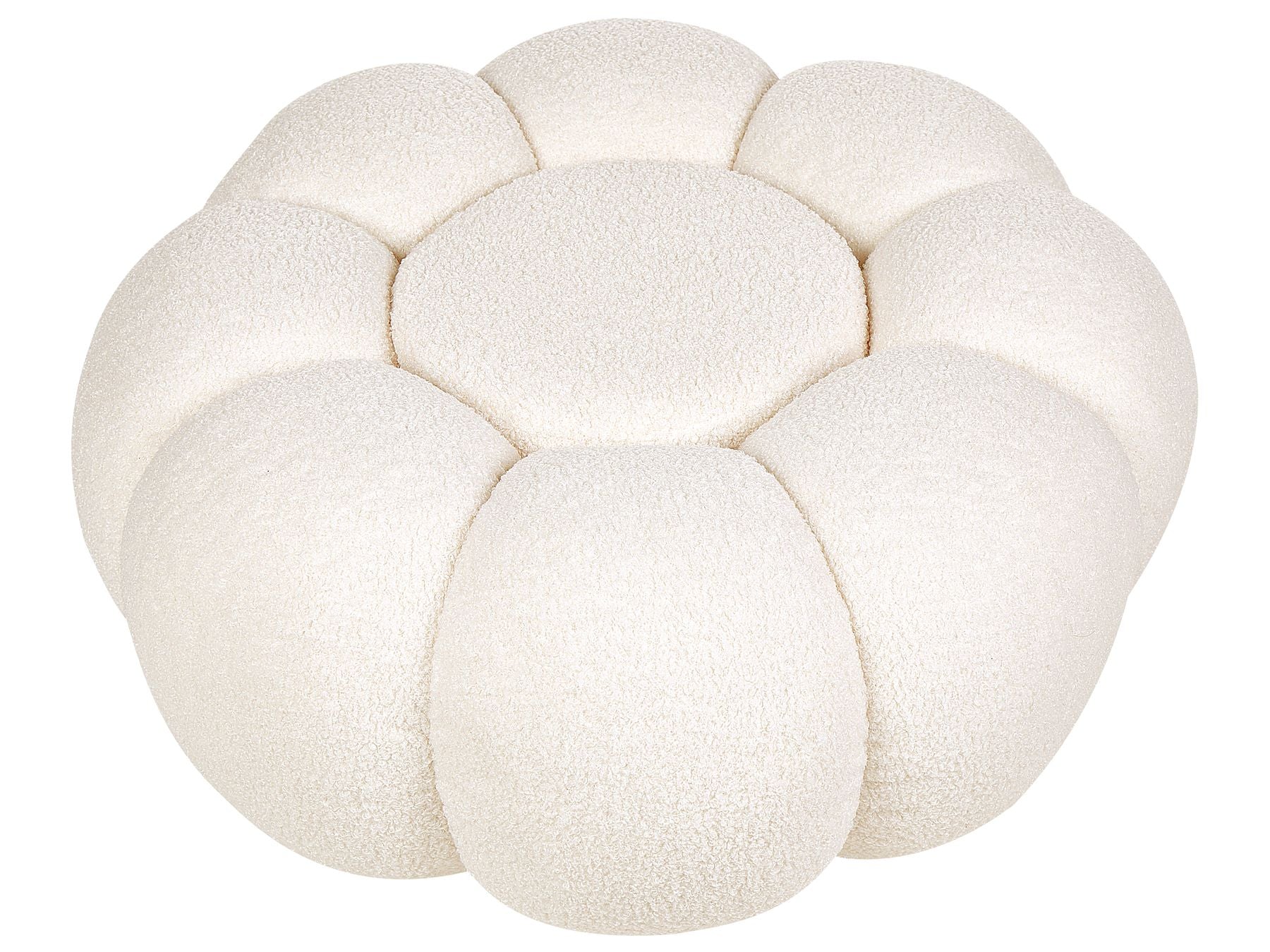 Wart Boucle Pouffe In Shell White Colour - Febonic Living