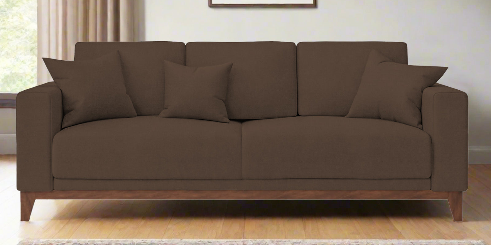Luca Fabric 3 Seater Sofa In Rosy Brown Colour - Febonic Living
