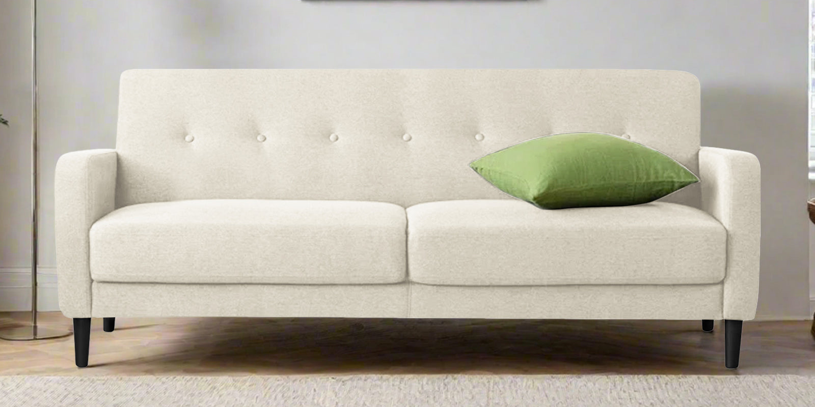 Marq Fabric 3 Seater Sofa In Ivory Cream Colour - Febonic Living