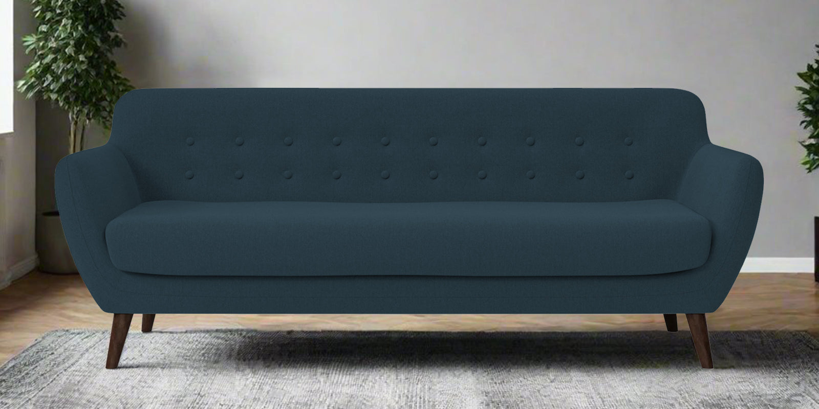 Goofy Fabric 3 Seater Sofa In Cool Blue Colour - Febonic Living