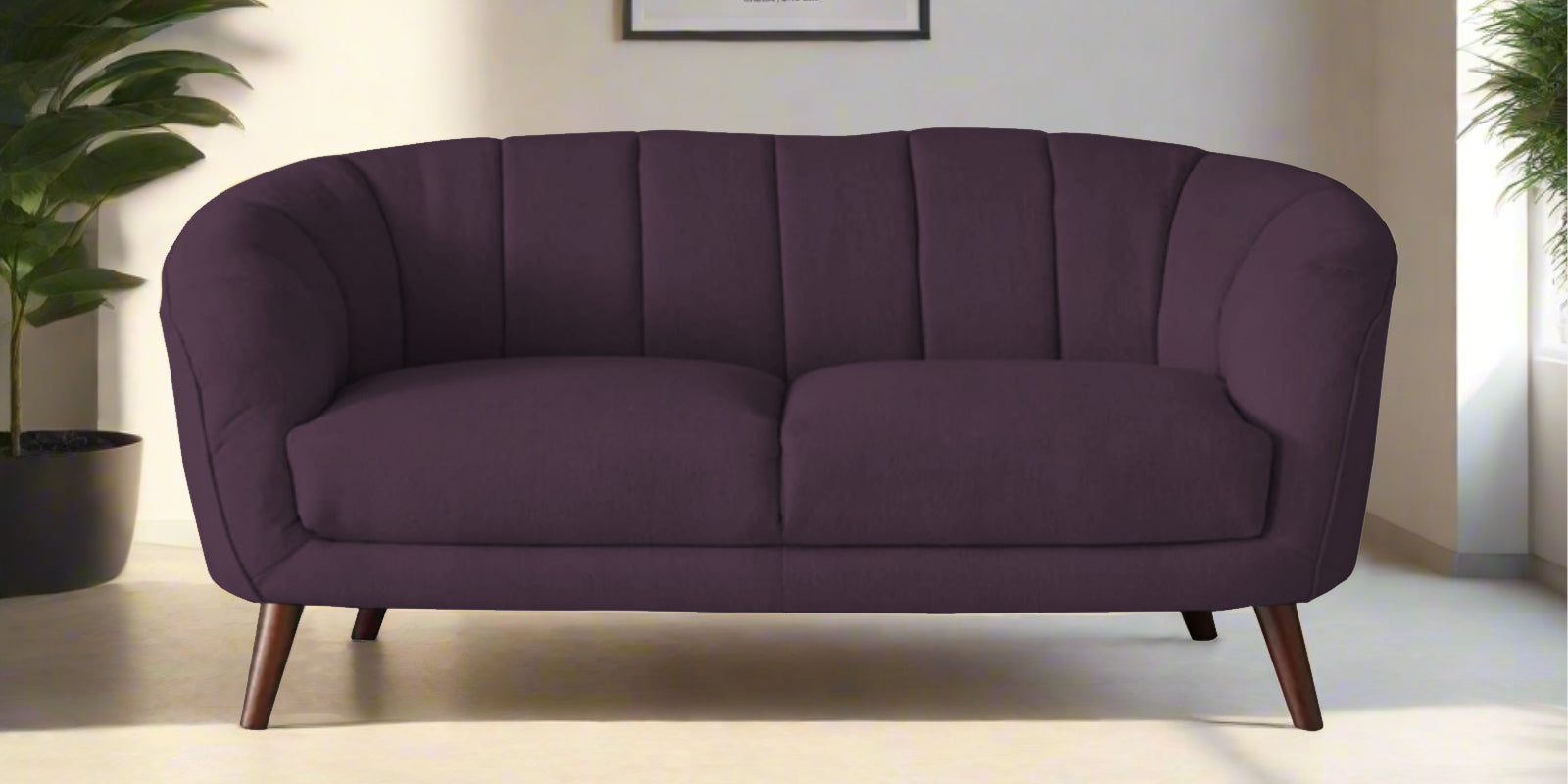 Benjamin Fabric 2 Seater Sofa In Greek Purple Colour - Febonic Living