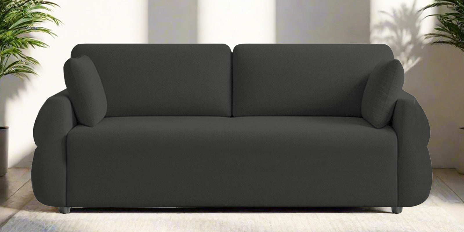Jack Fabric 3 Seater Sofa In Charcoal Grey Colour - Febonic Living