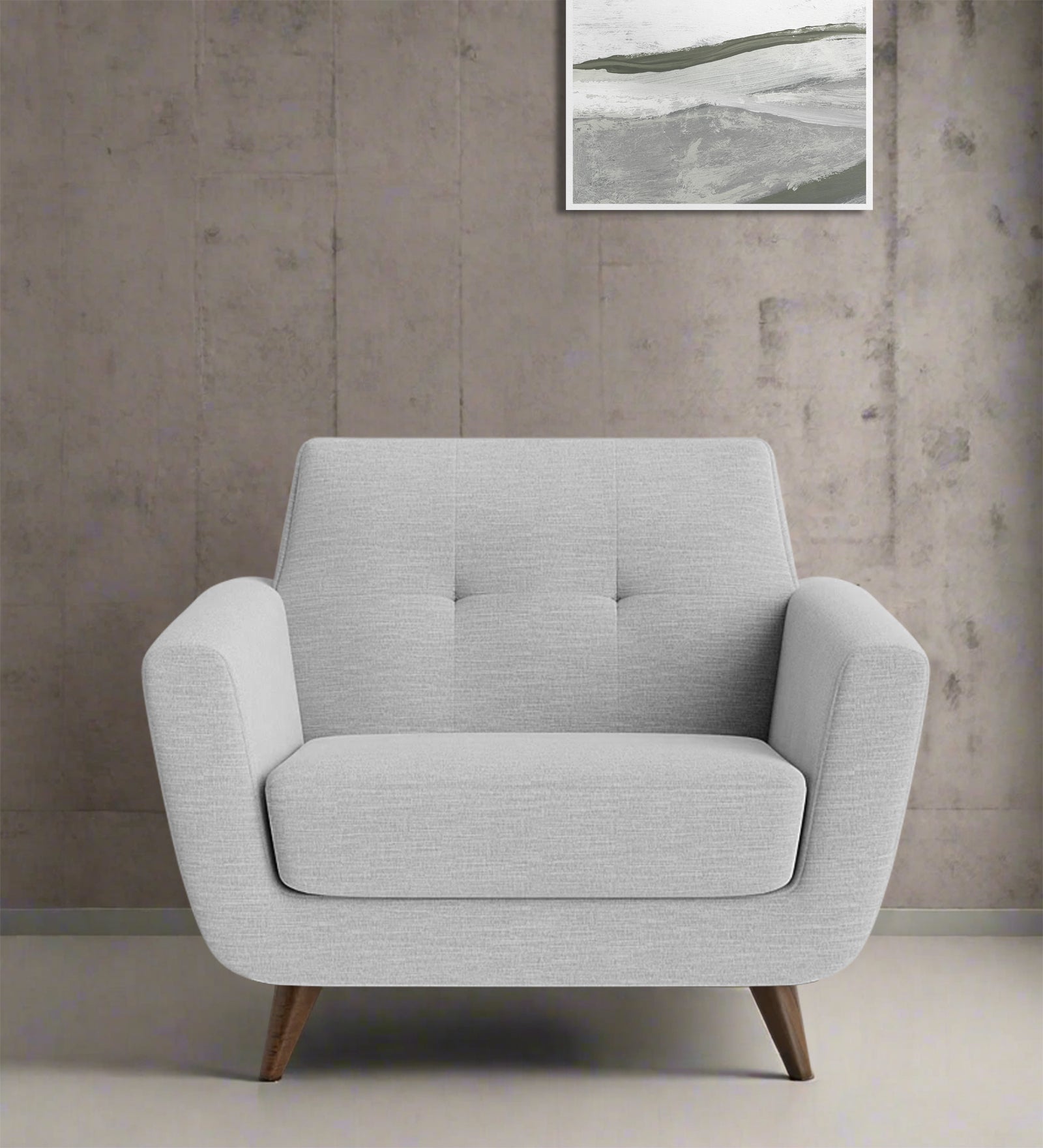 Jasmin Fabric 1 Seater Sofa In Lit Grey Colour - Febonic Living