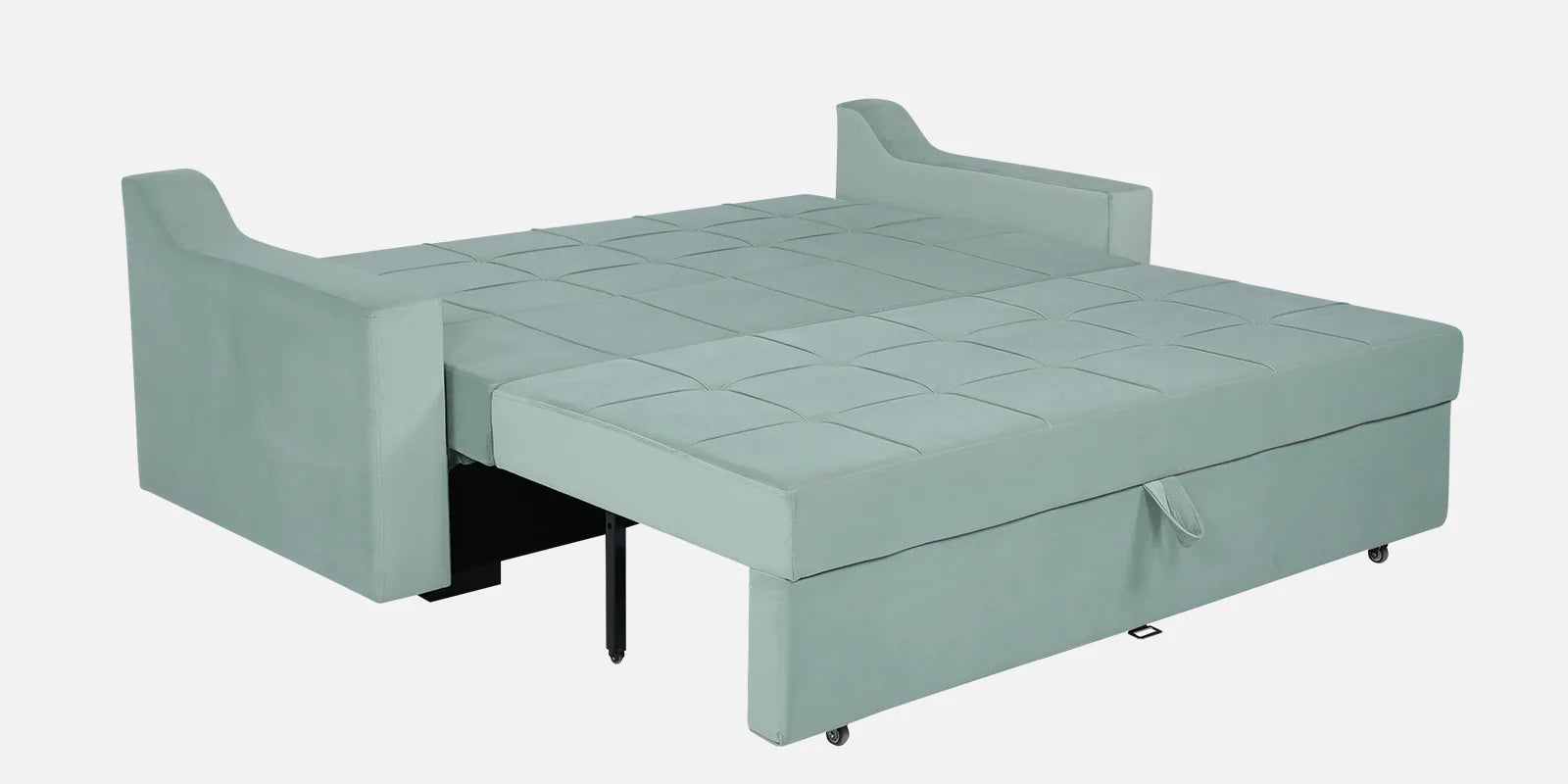 Jason Fabric 3 Seater Pull Out Sofa Cum Bed In Suka Blue Colour - Febonic Living
