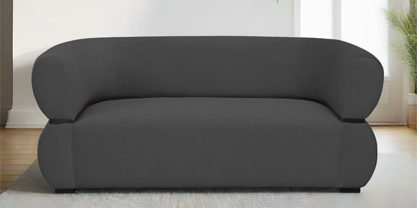 Kula Velvet 2 Seater Sofa In Davy Grey Colour - Febonic Living