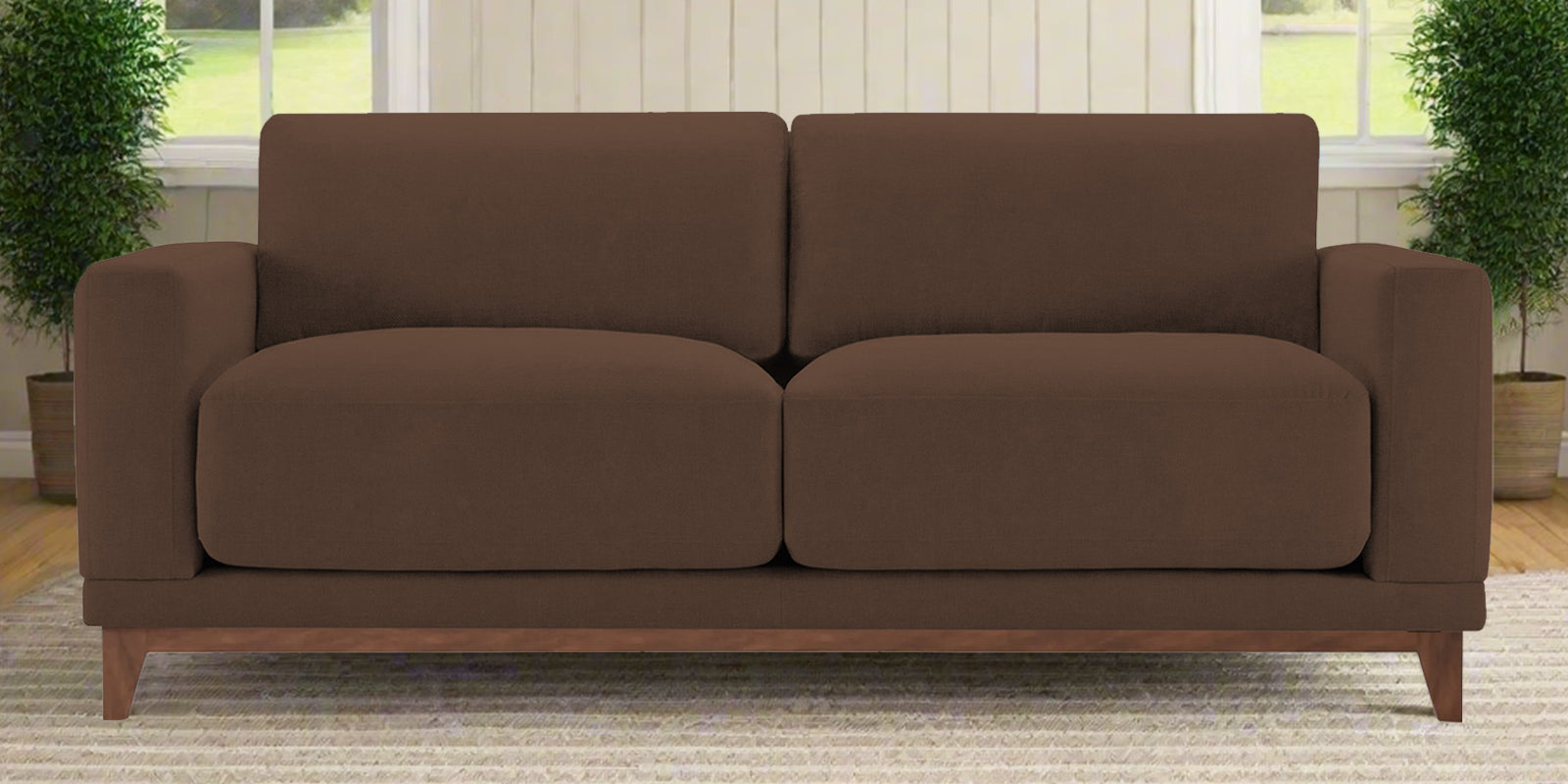 Esha Fabric 2 Seater Sofa In Ash Brown Colour - Febonic Living