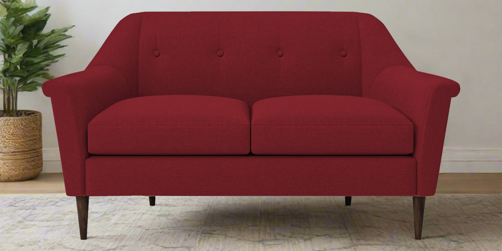 Homer Fabric 2 Seater Sofa In Chilli Red Colour - Febonic Living