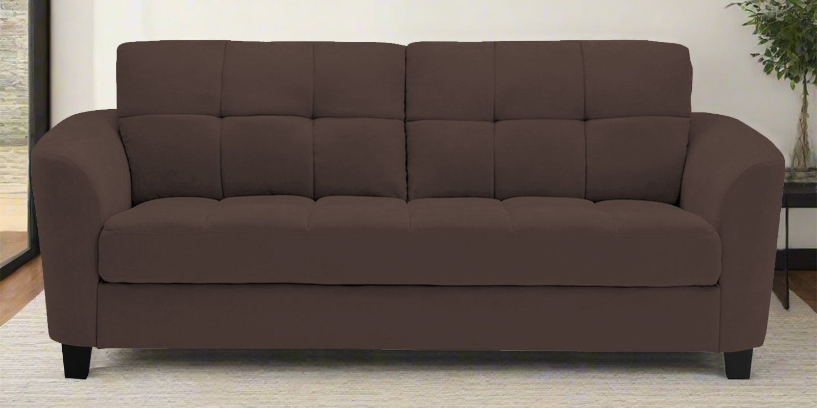 Mulan Fabric 2 Seater Sofa In Caramel Brown Colour - Febonic Living