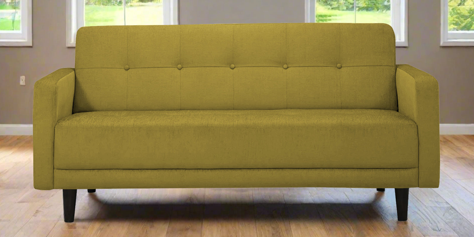 Noha Fabric 2 Seater Sofa In Parrot Green Colour - Febonic Living