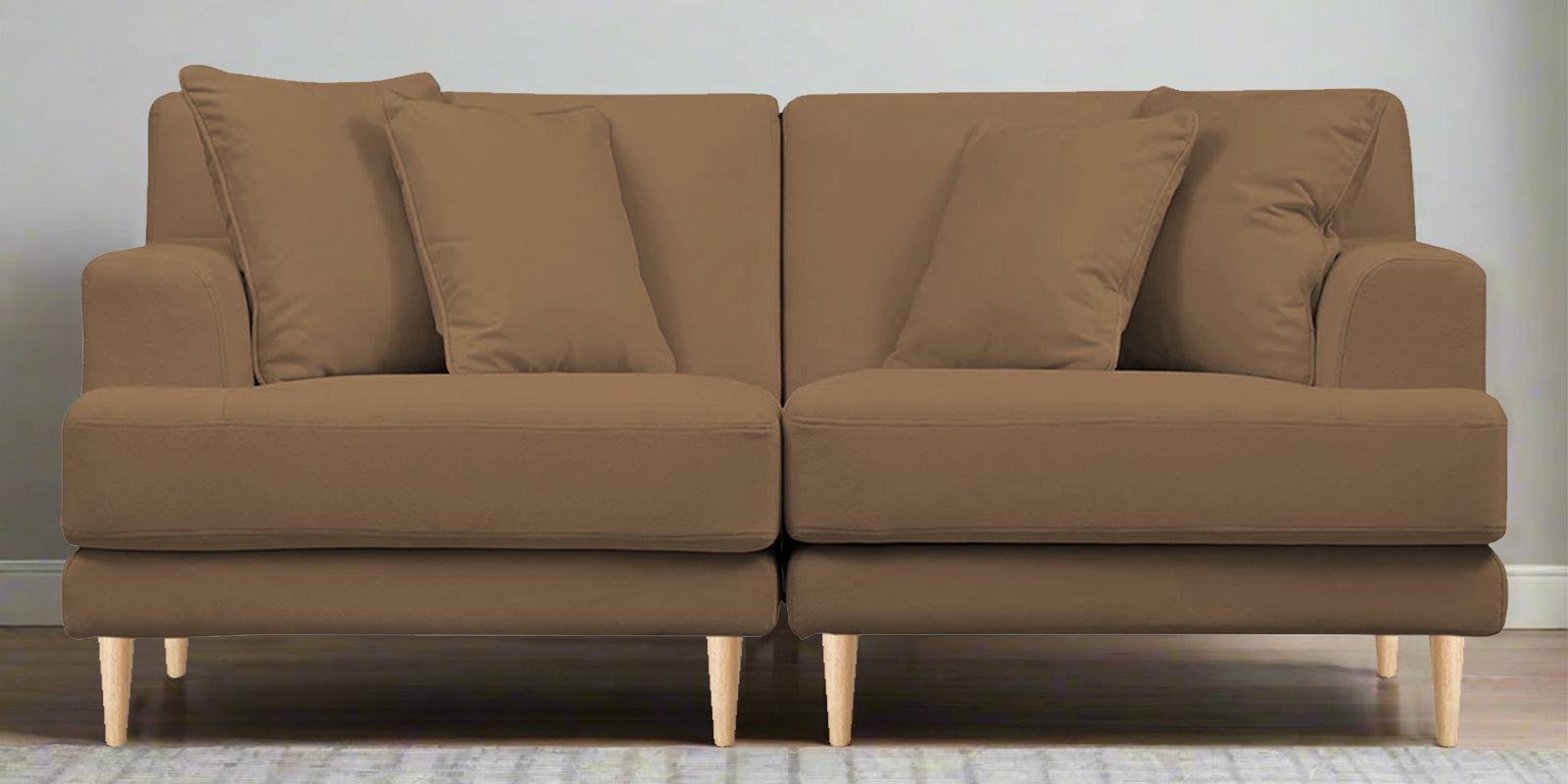 Woody Fabric 2 Seater Sofa In Dusty peach Colour - Febonic Living