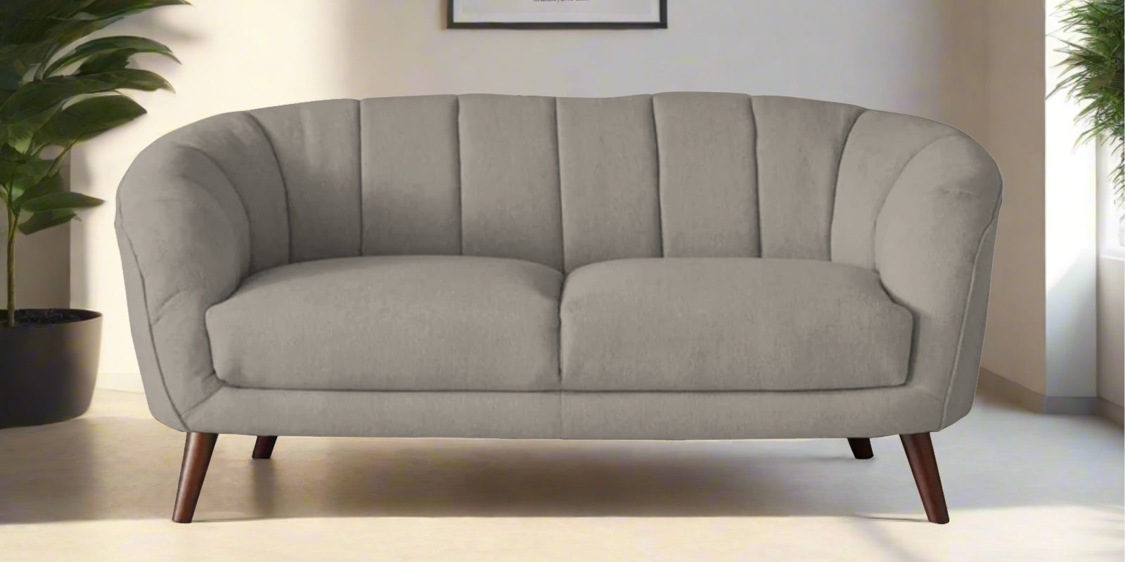 Benjamin Fabric 2 Seater Sofa In Ash Grey Colour - Febonic Living