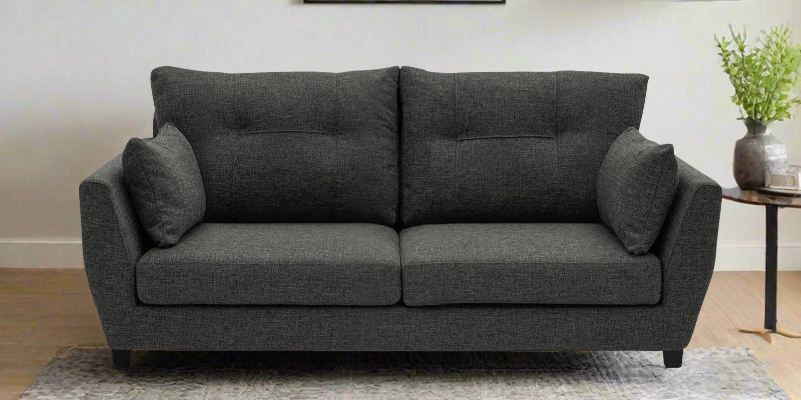 Mario Fabric 2 Seater Sofa In Charcoal Grey Colour - Febonic Living