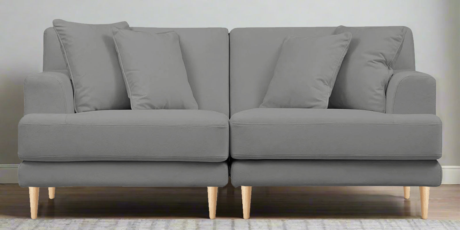 Woody Fabric 2 Seater Sofa In Smoke Grey Colour - Febonic Living