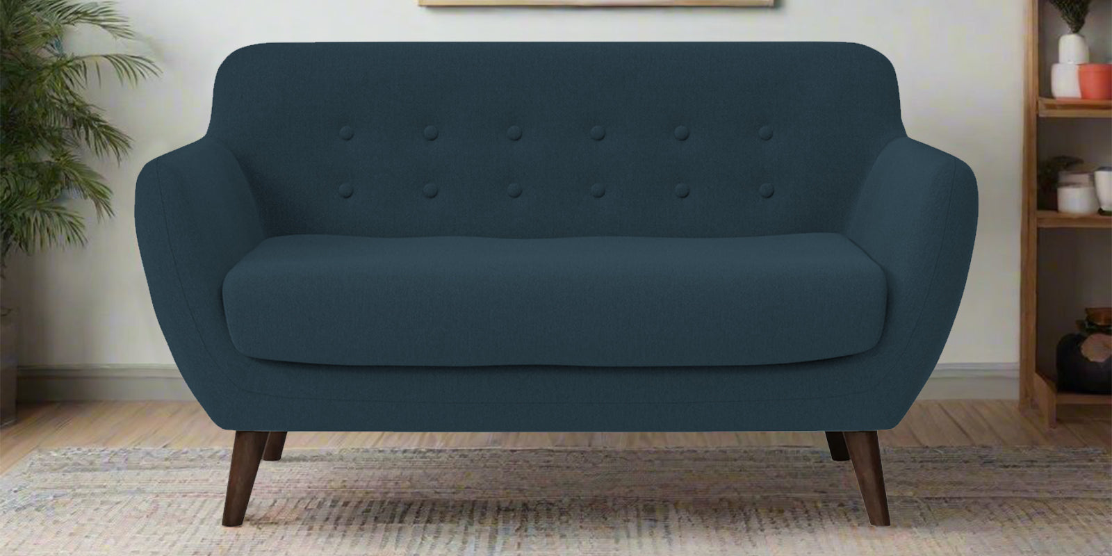 Goofy Fabric 2 Seater Sofa In Cool Blue Colour - Febonic Living
