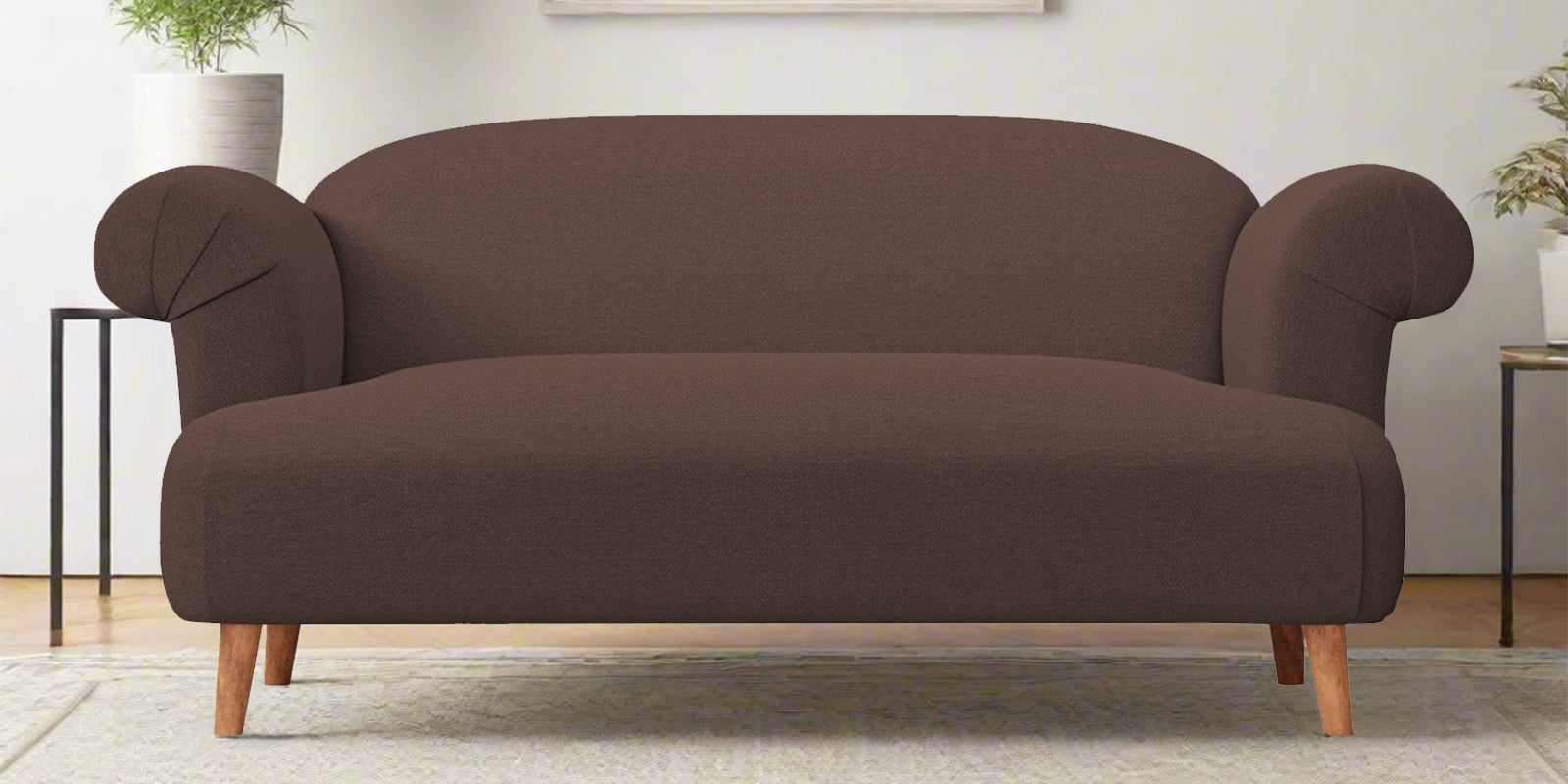 Barber Fabric 2 Seater Sofa In Caramel Brown Colour - Febonic Living