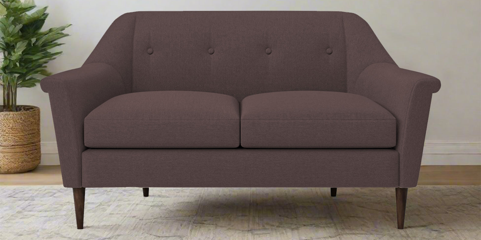 Homer Fabric 2 Seater Sofa In Night Brown Colour - Febonic Living