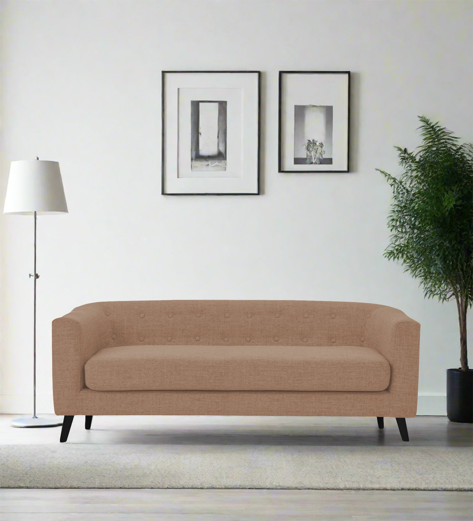 Casper Fabric 3 Seater Sofa In Cosmic Beige Colour - Febonic Living
