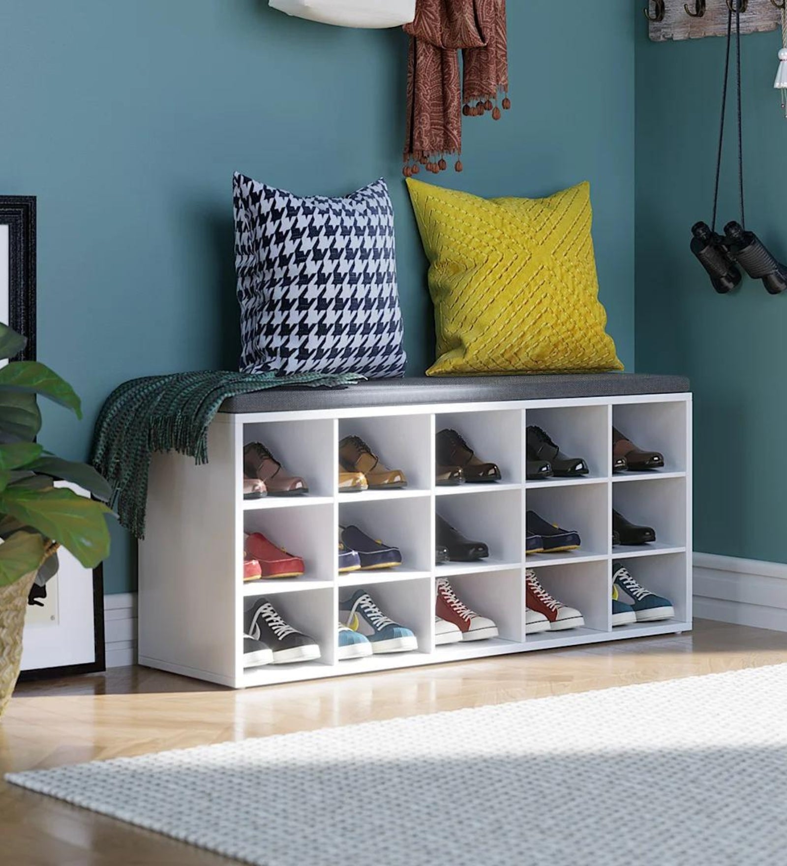 Liani Shoe Rack In Frosty White Finish - Febonic Living