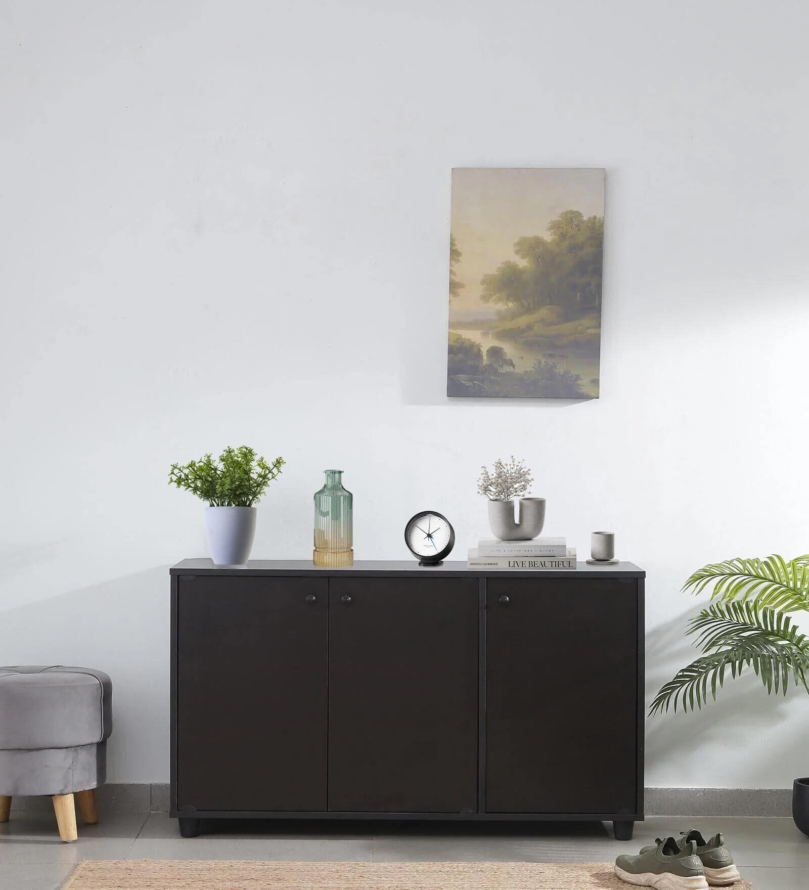 Vansa Shoe Rack In Wenge And Frosty White Finish - Febonic Living