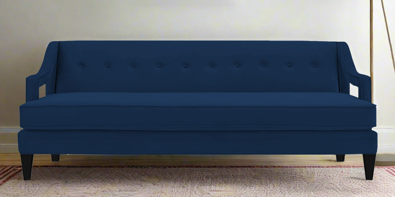 Daffy Velvet 3 Seater Sofa In Imperial Blue Colour - Febonic Living