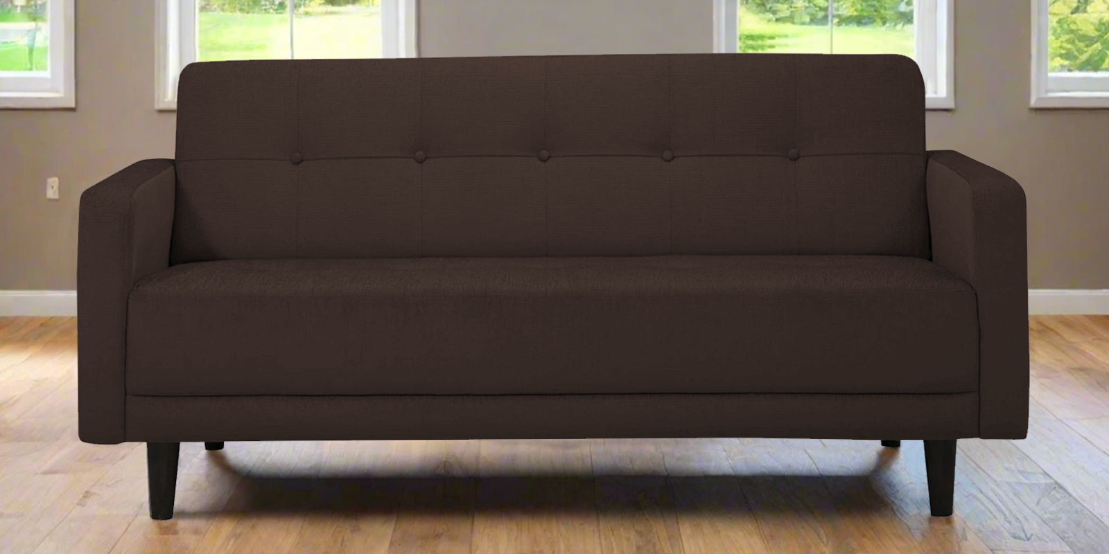 Noha Fabric 2 Seater Sofa In Coffee Brown Colour - Febonic Living