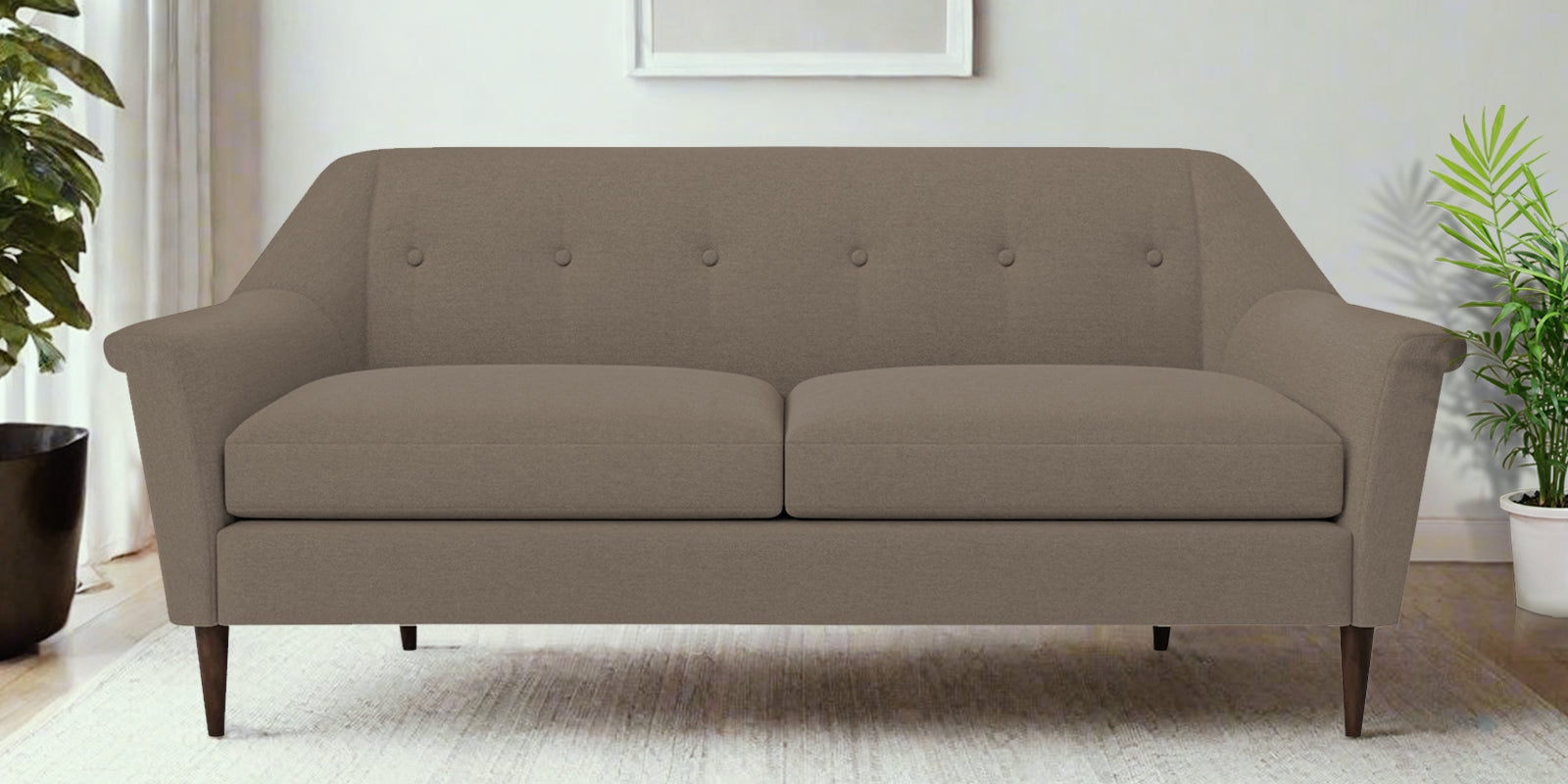 Homer Fabric 3 Seater Sofa In Hazel Beige Colour - Febonic Living