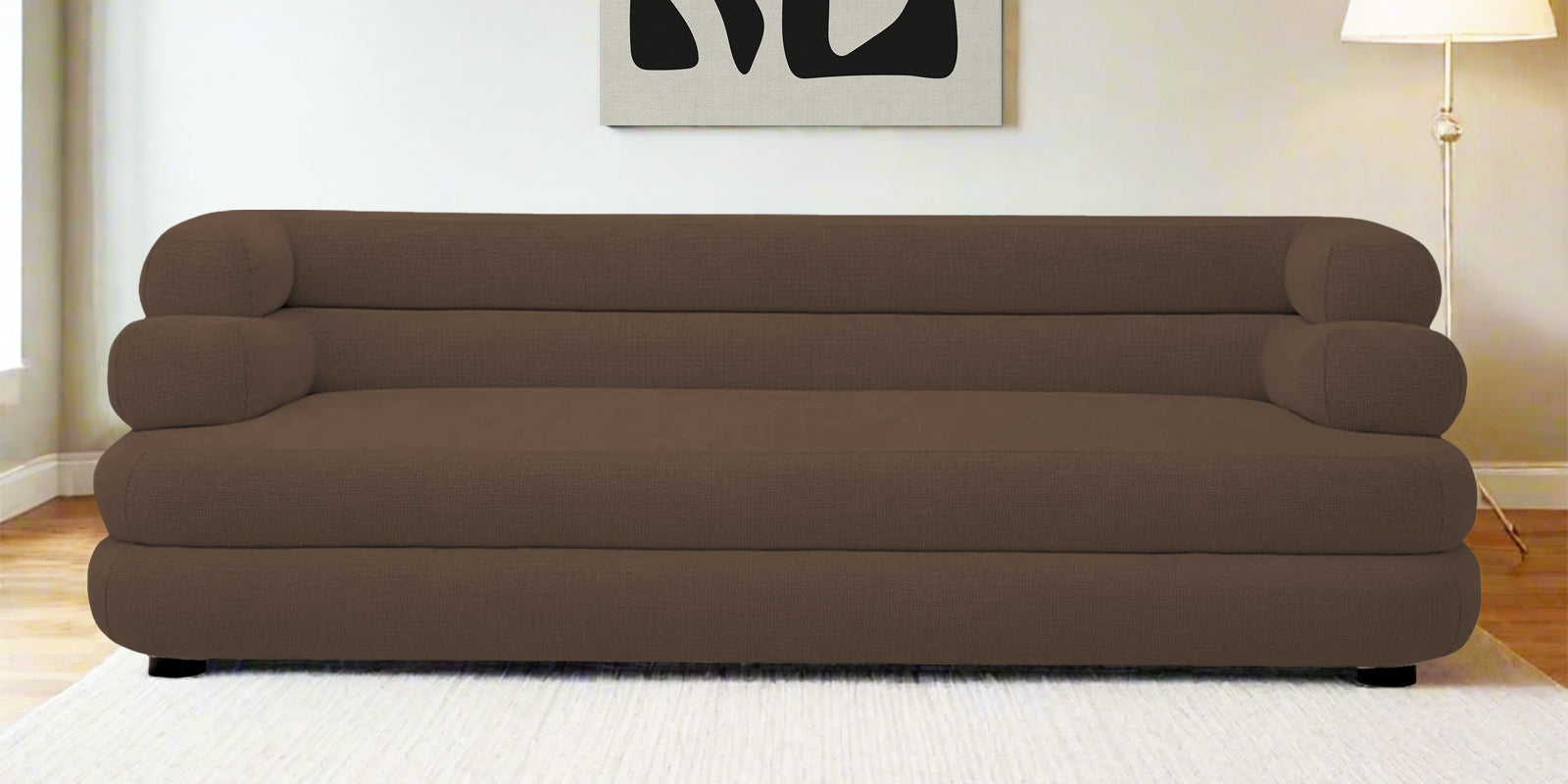 Wener Fabric 3 Seater Sofa In Rosy Brown Colour - Febonic Living