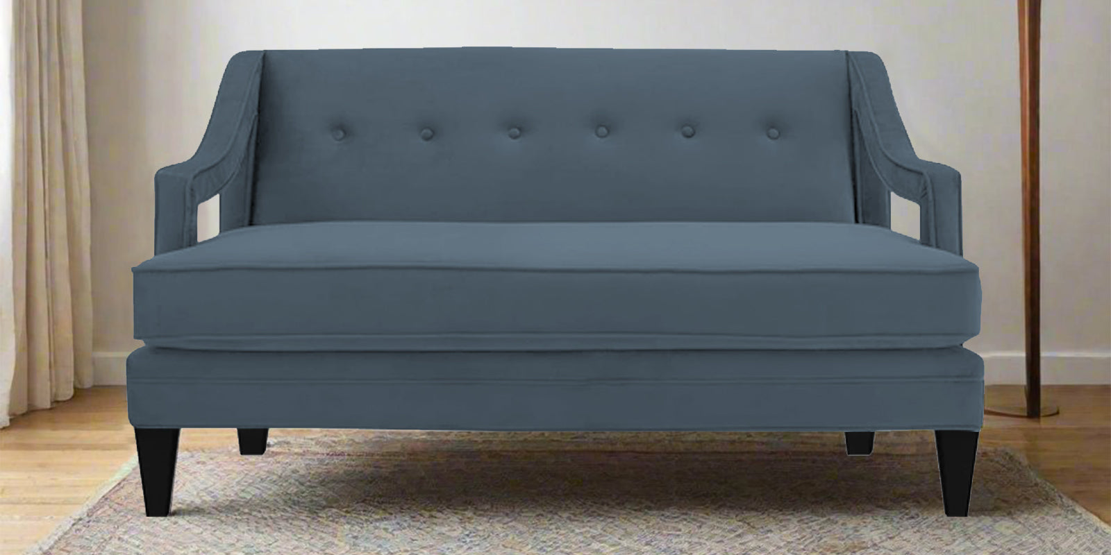 Daffy Velvet 2 Seater Sofa In Oxford Blue Colour - Febonic Living