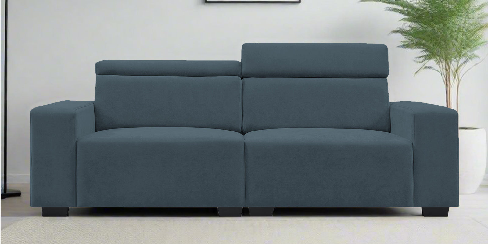 Hiro Fabric 2 Seater Sofa In Cobalt Blue Colour - Febonic Living