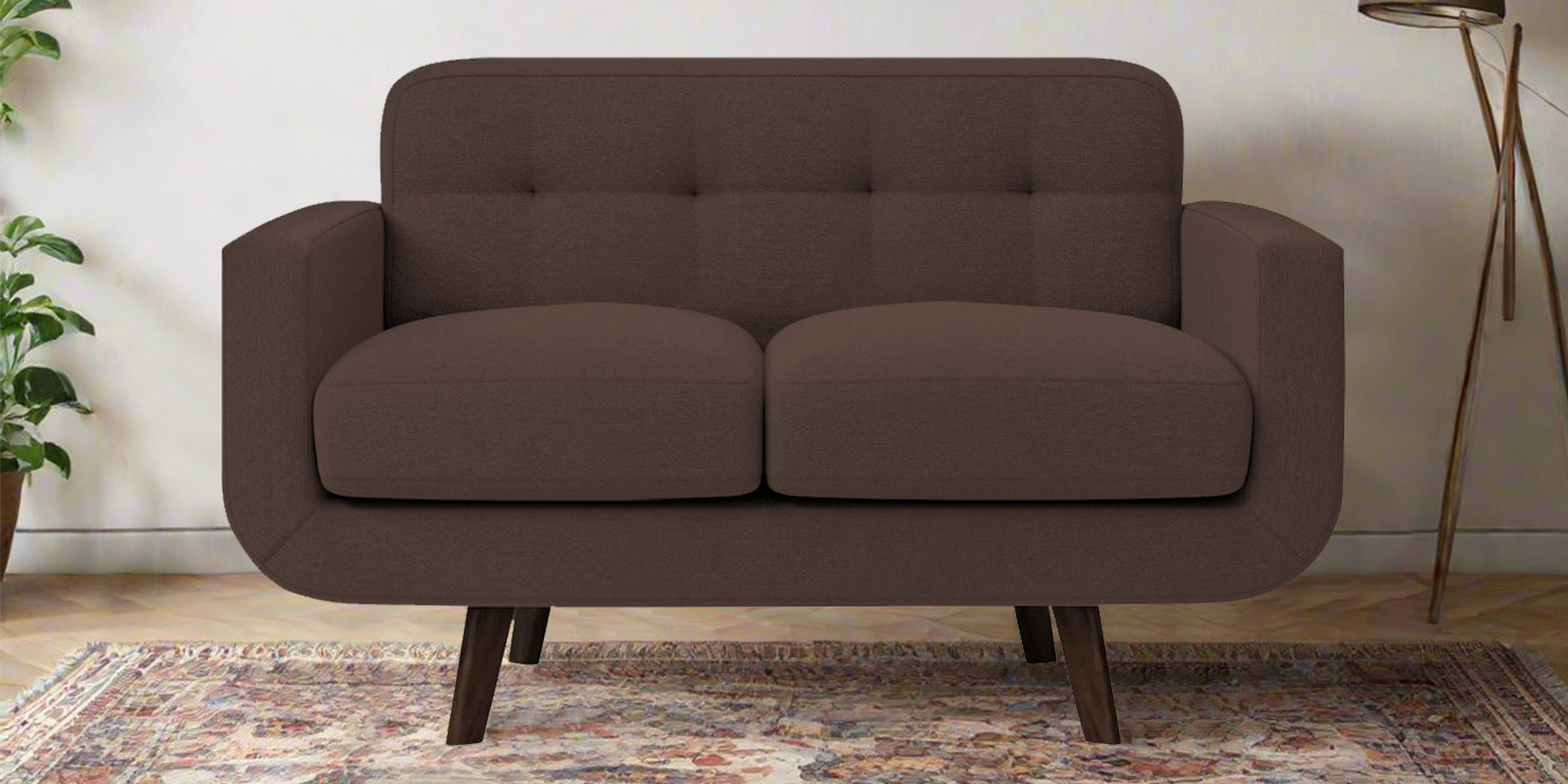 Marsela Fabric 2 Seater Sofa In Caramel Brown Colour - Febonic Living