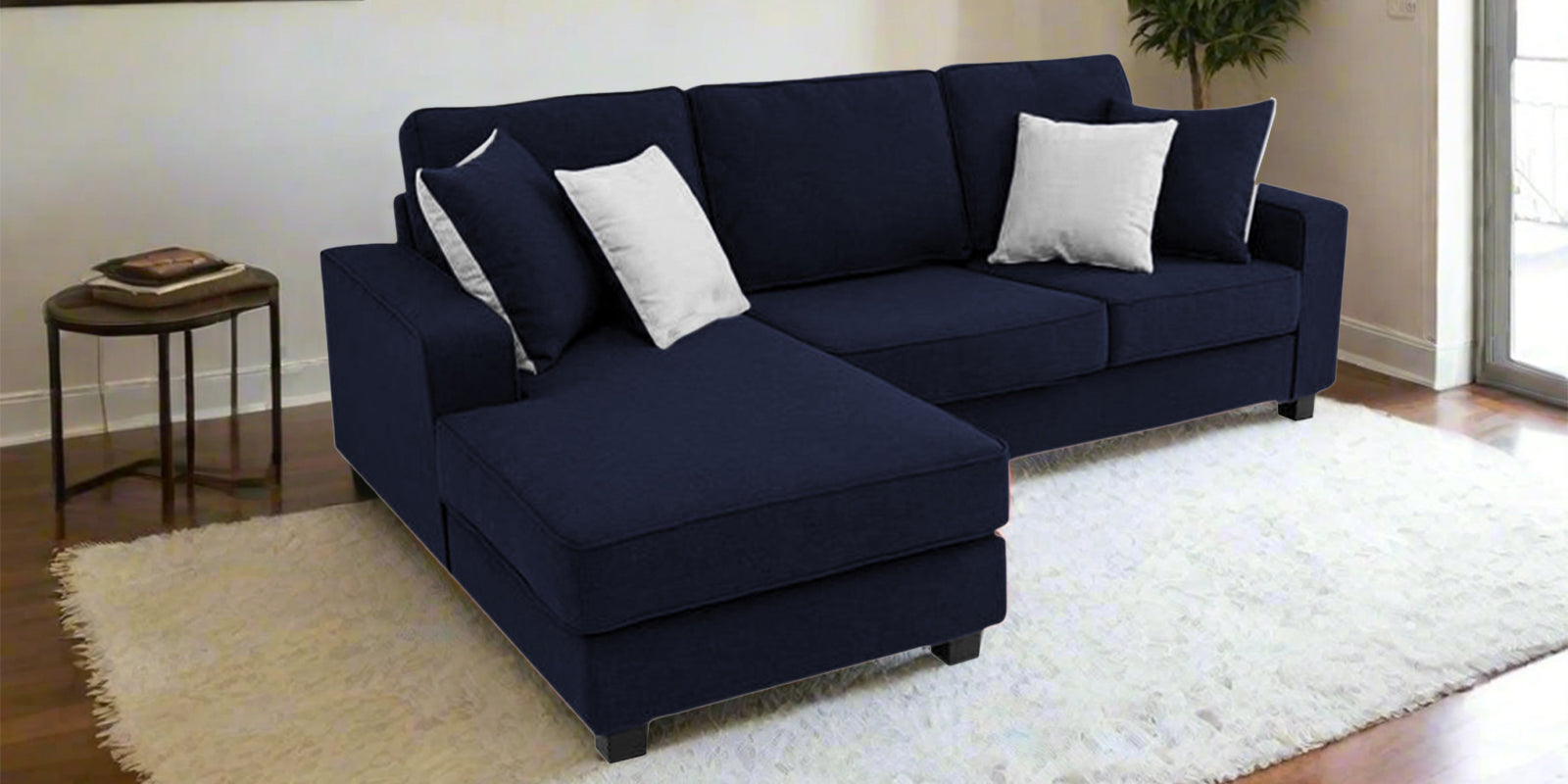 Ladybug Fabric RHS Sectional Sofa (2+Lounger) In Royal Blue Colour - Febonic Living