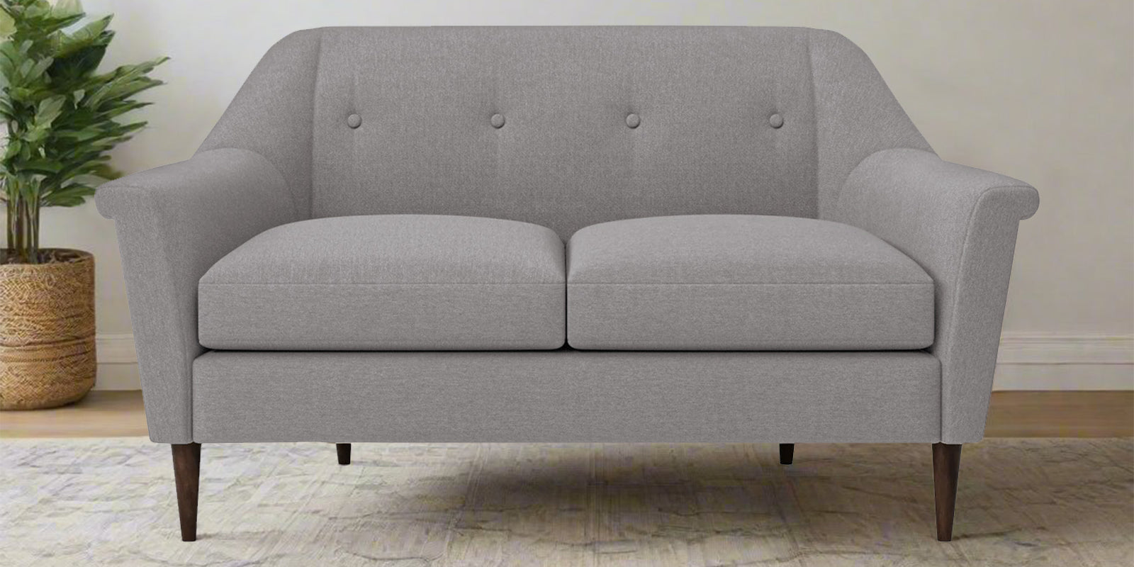 Homer Fabric 2 Seater Sofa In Silver Grey Colour - Febonic Living
