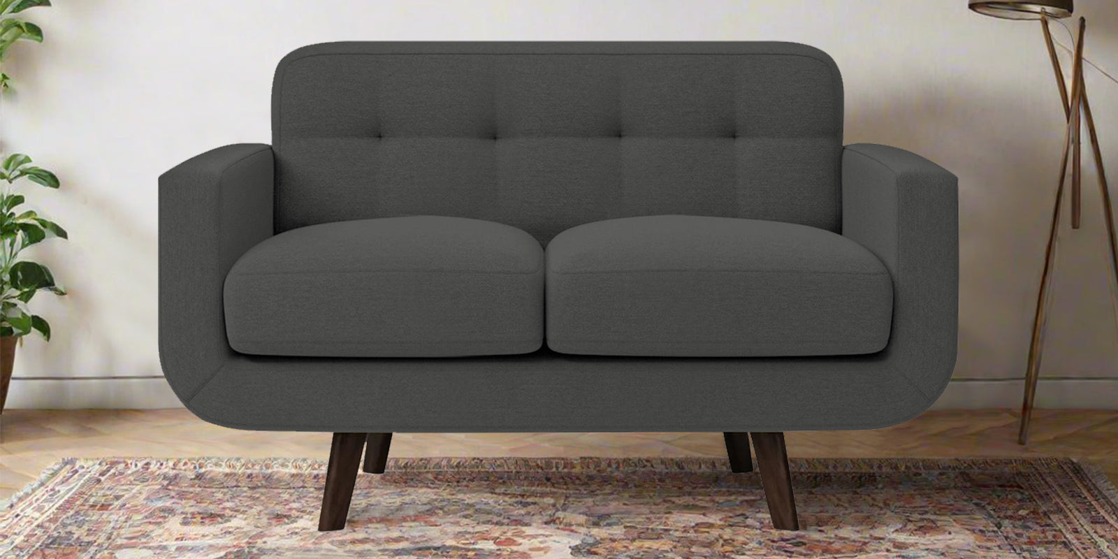 Marsela Fabric 2 Seater Sofa In Stone Grey Colour - Febonic Living
