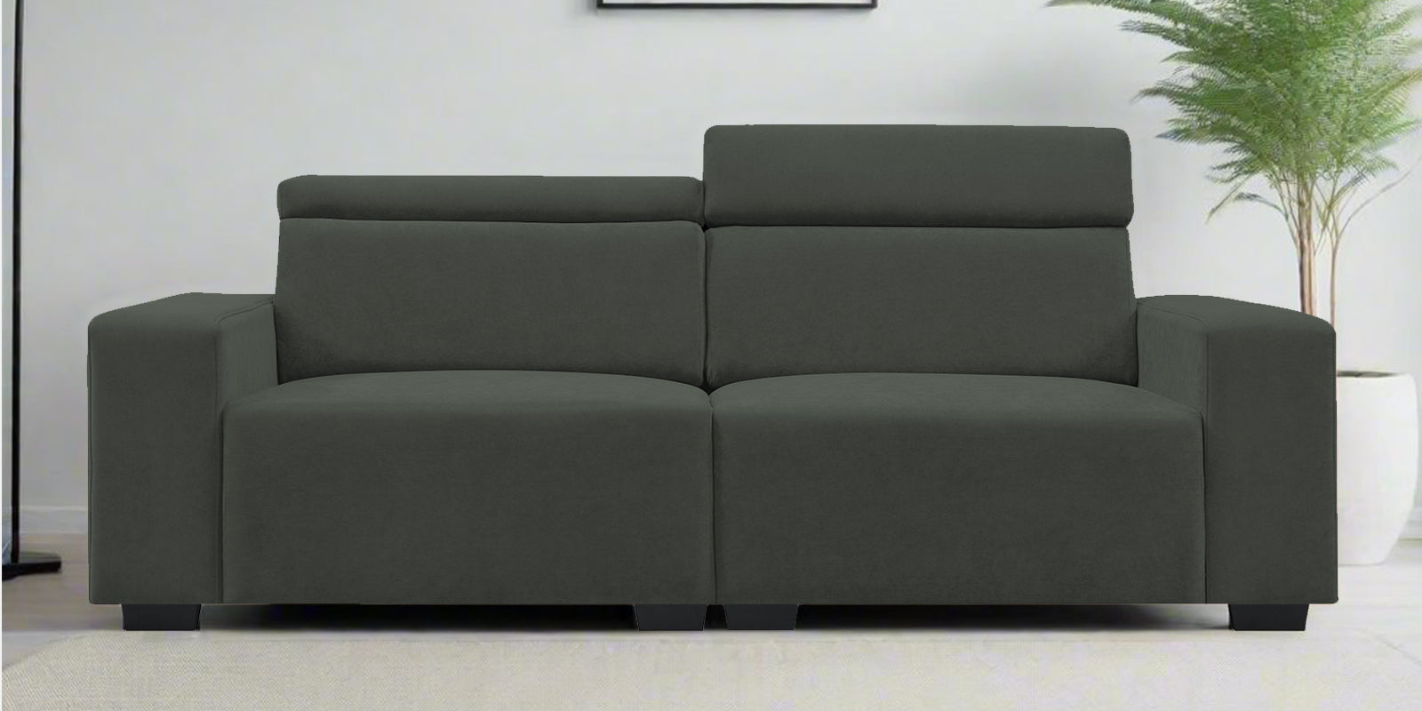 Hiro Fabric 2 Seater Sofa In I-Land Green Colour - Febonic Living
