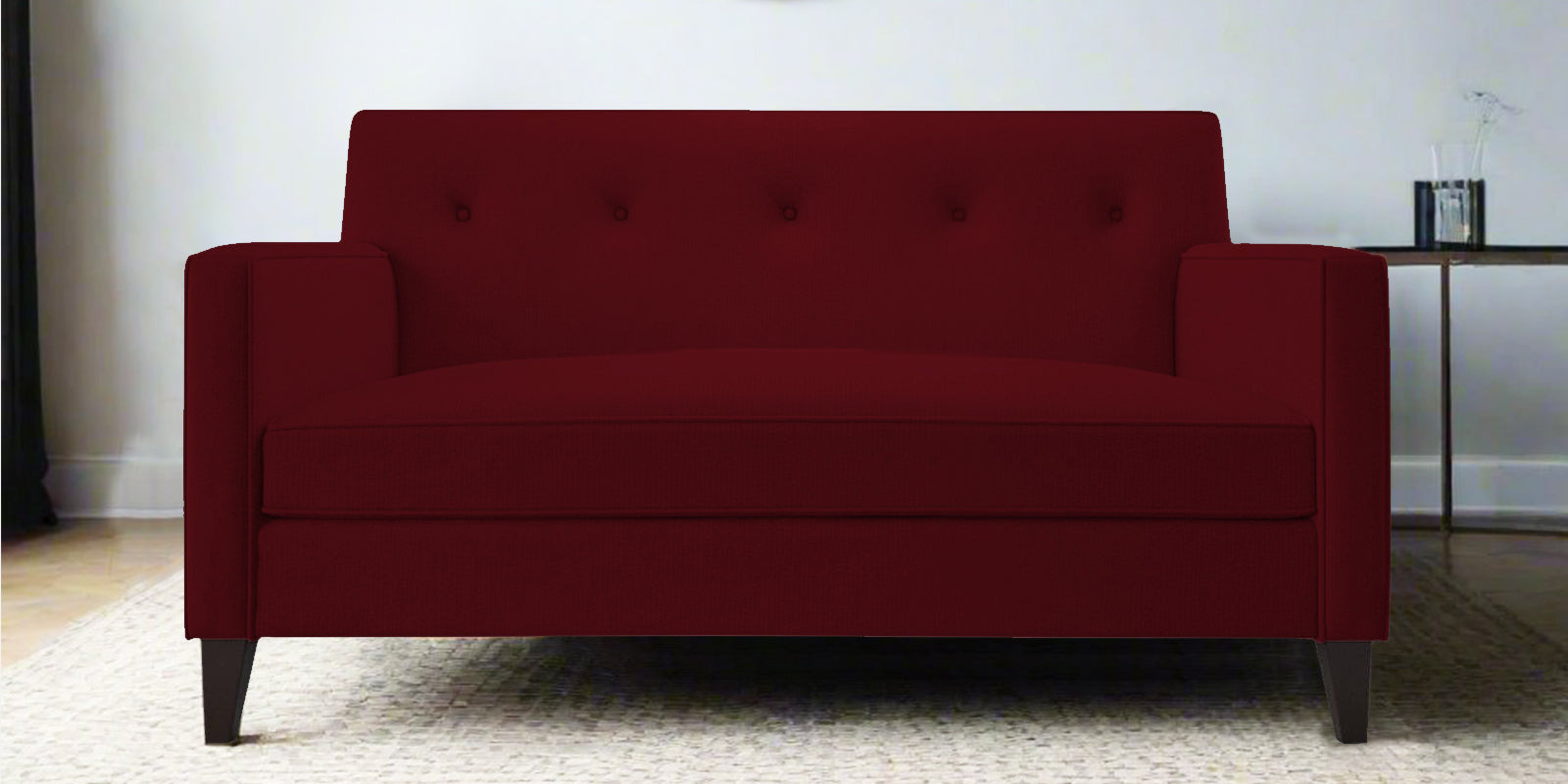 Miller Fabric 2 Seater Sofa In Ruby Red Colour - Febonic Living
