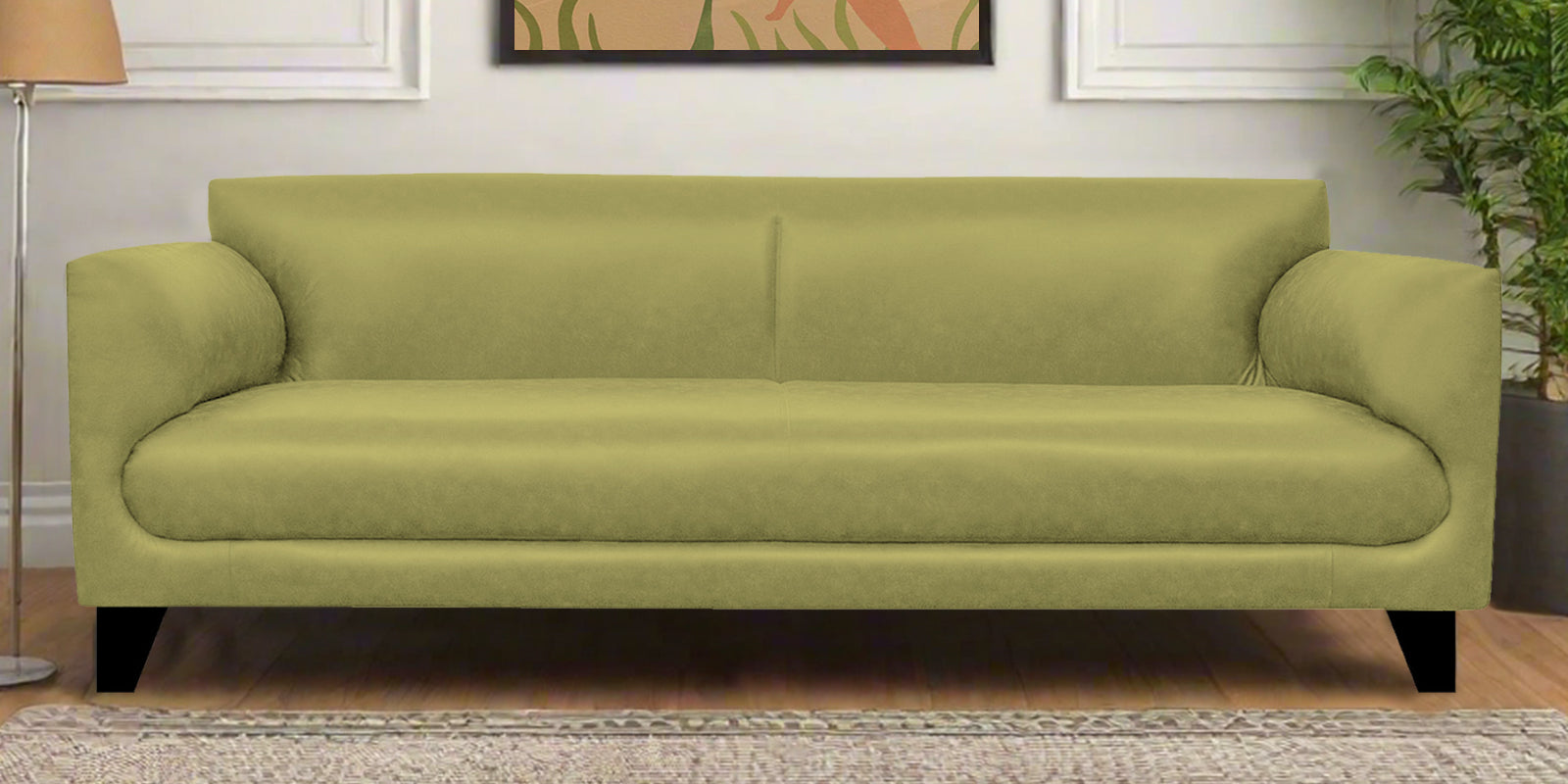 Convi Leatherette 3 Seater Sofa in Spring Green Colour