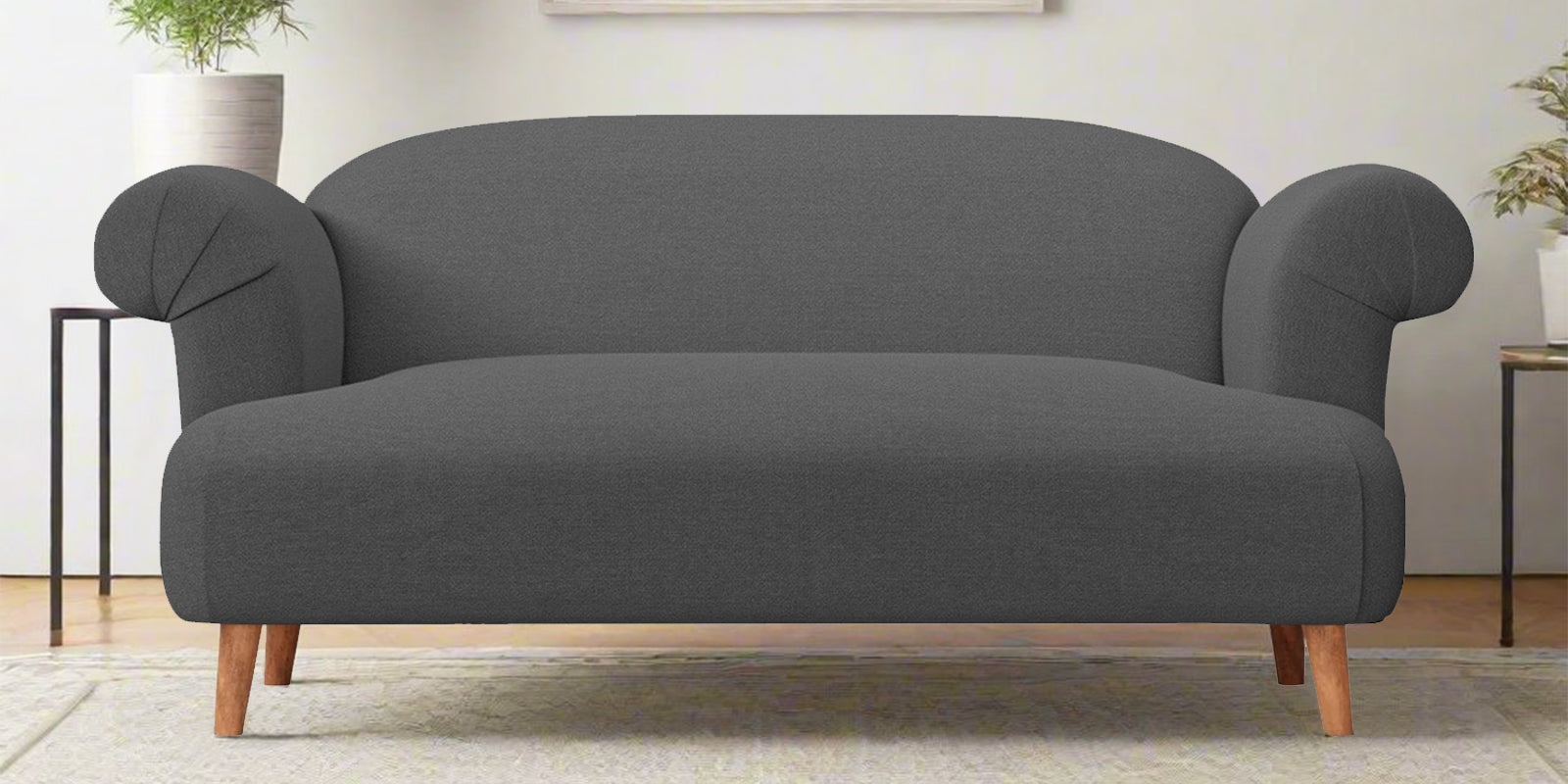 Barber Fabric 2 Seater Sofa In Stone Grey Colour - Febonic Living