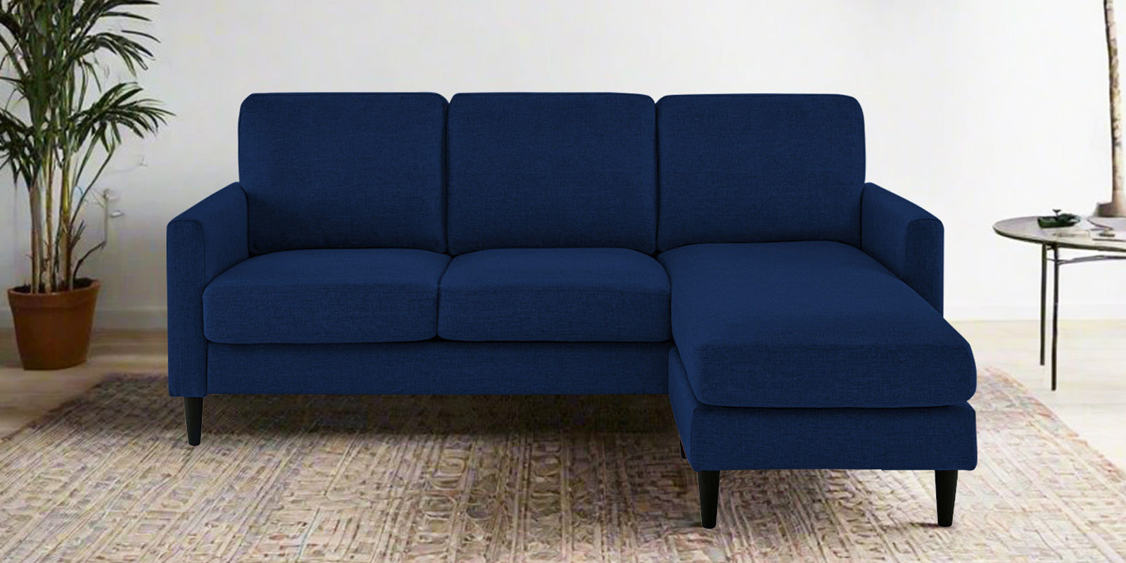 Romie Fabric LHS Sectional Sofa (2+Lounger) In Royal Blue Colour - Febonic Living