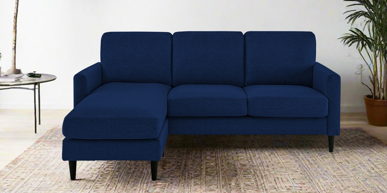 Romie Fabric RHS Sectional Sofa (2+Lounger) In Royal Blue Colour - Febonic Living