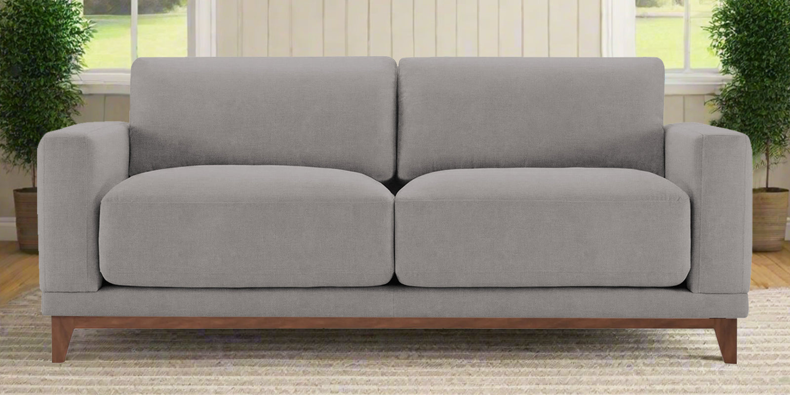 Esha Fabric 2 Seater Sofa In Silver Grey Colour - Febonic Living
