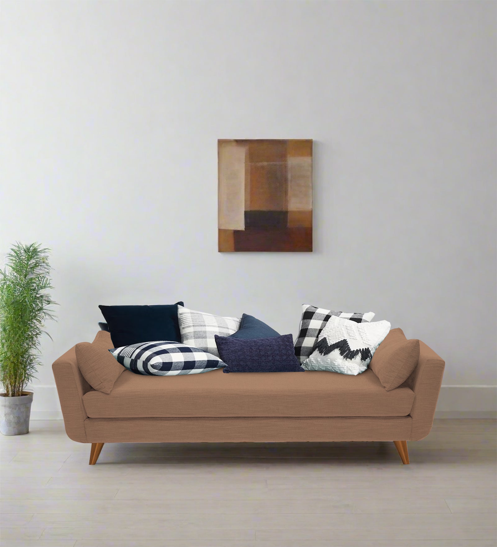 Jasmin Fabric Chaise Lounger In Cosmic Beige Colour - Febonic Living